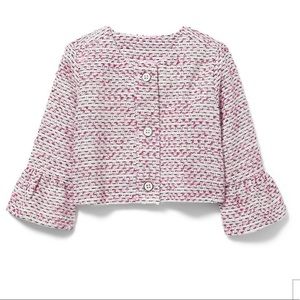 Janie and Jack Fuchsia Ruffle Cuff Bouclé Jacket, 5 - NWT